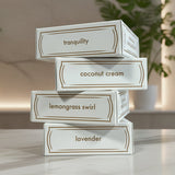 4 stacked boxes of soap